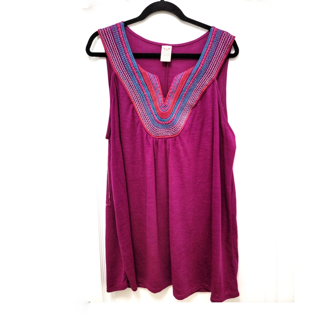 25023 Faded Glory Vintage Plum Sleeveless TankTunic